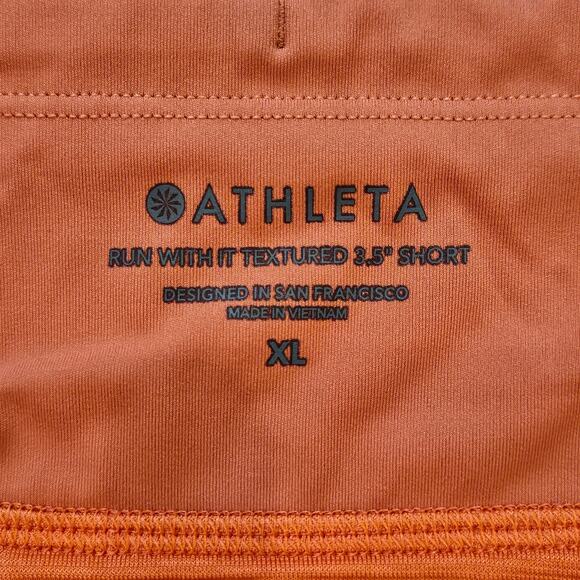 Athleta Run With It Textured 3.5″ Short Women’s XL Space Dye Orange Haze - Picture 7 of 9